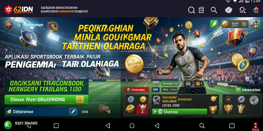 Screenshot utama 62IDN menampilkan antarmuka taruhan olahraga yang dinamis.