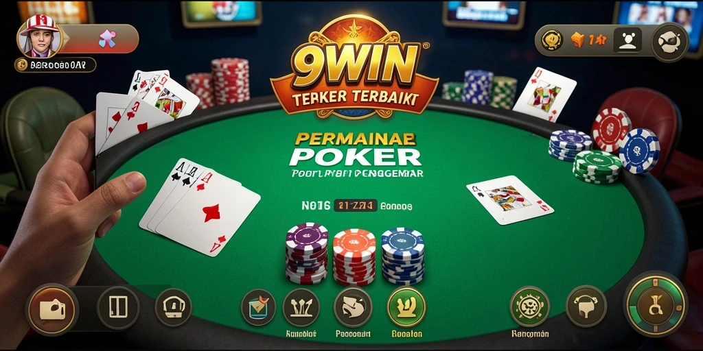Tampilan gameplay Poker yang mendebarkan dan interaktif di 9WIN.