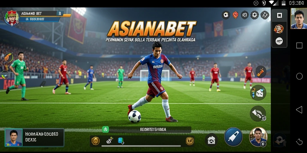 Tangkapan layar utama ASIANABET menampilkan gameplay sepak bola yang mendebarkan.