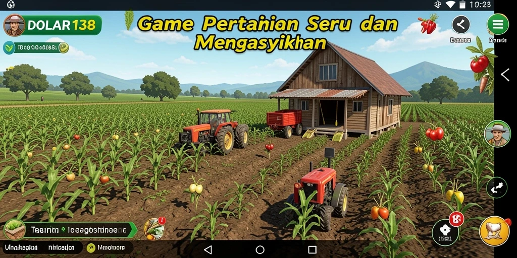 Tampilan gameplay DOLAR138 dengan suasana pertanian yang cerah.