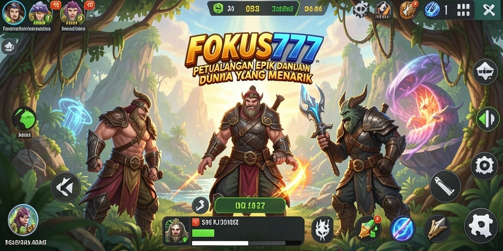 Tangkapan layar menampilkan gameplay FOKUS777 yang penuh aksi dan petualangan.
