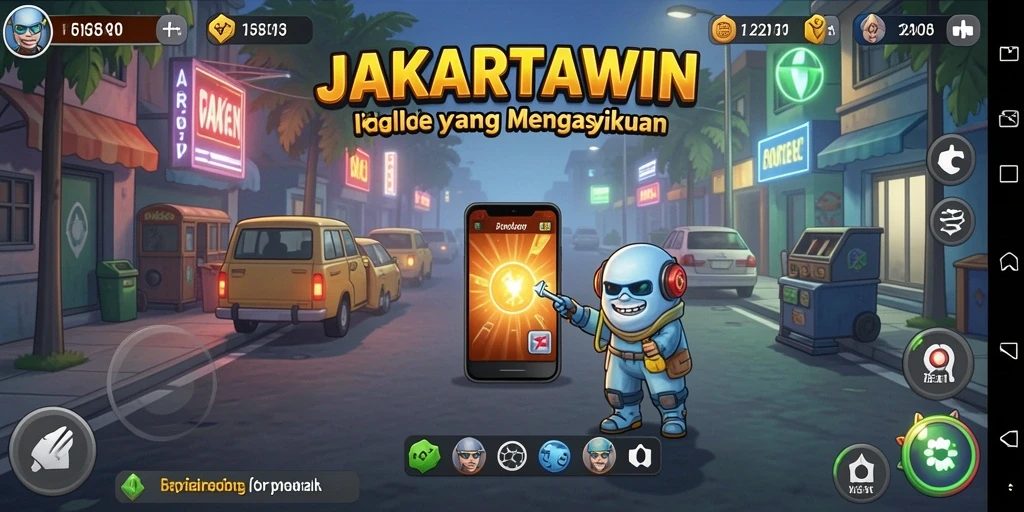 Tampilan gameplay JAKARTAWIN yang mengasyikkan dalam mode Idle.