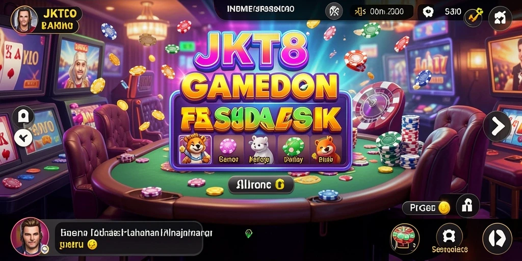Tampilan gameplay JKT8 dengan suasana kasino yang menarik.