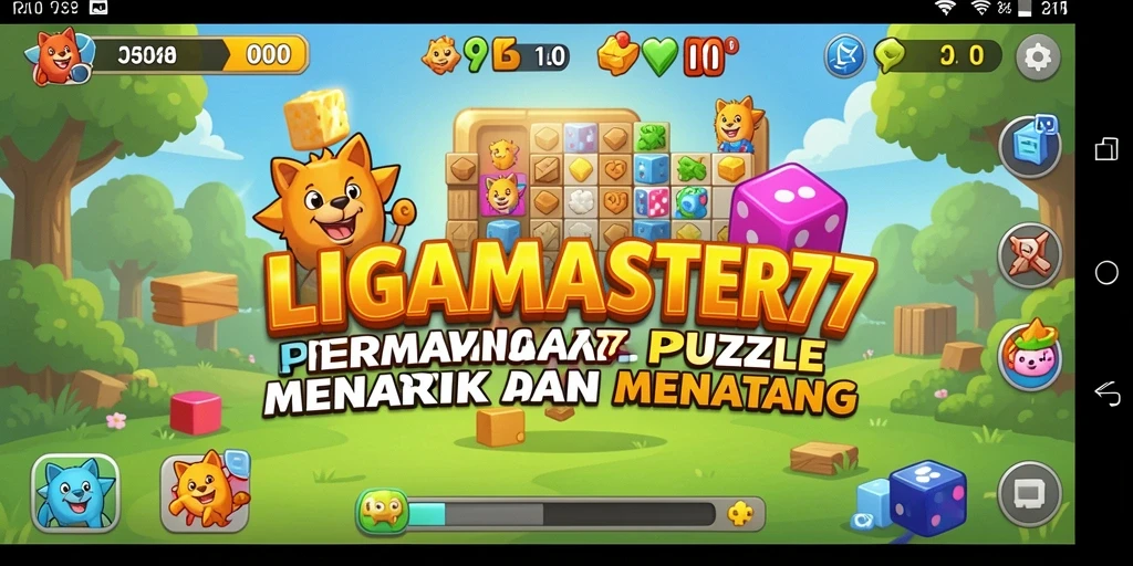 Tampilan gameplay LIGAMASTER77 dengan berbagai puzzle menarik.