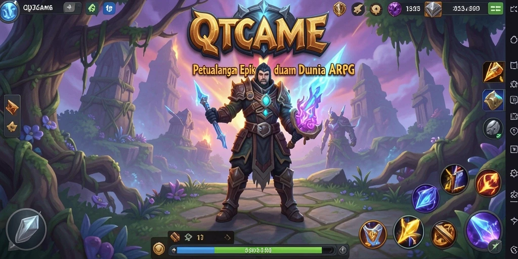 Tampilan aksi seru dalam gameplay ARPG QTGAME.