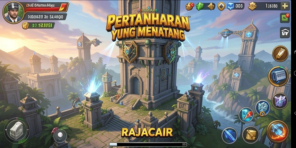 Tampilan gameplay menara pertahanan yang menegangkan dan strategis.