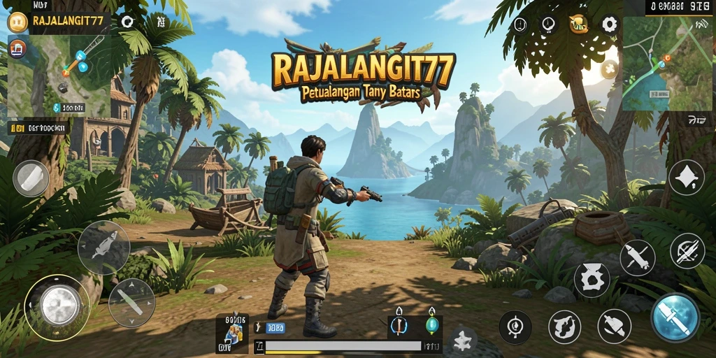 Screenshot menampilkan aksi dan eksplorasi dalam dunia terbuka RAJALANGIT77.