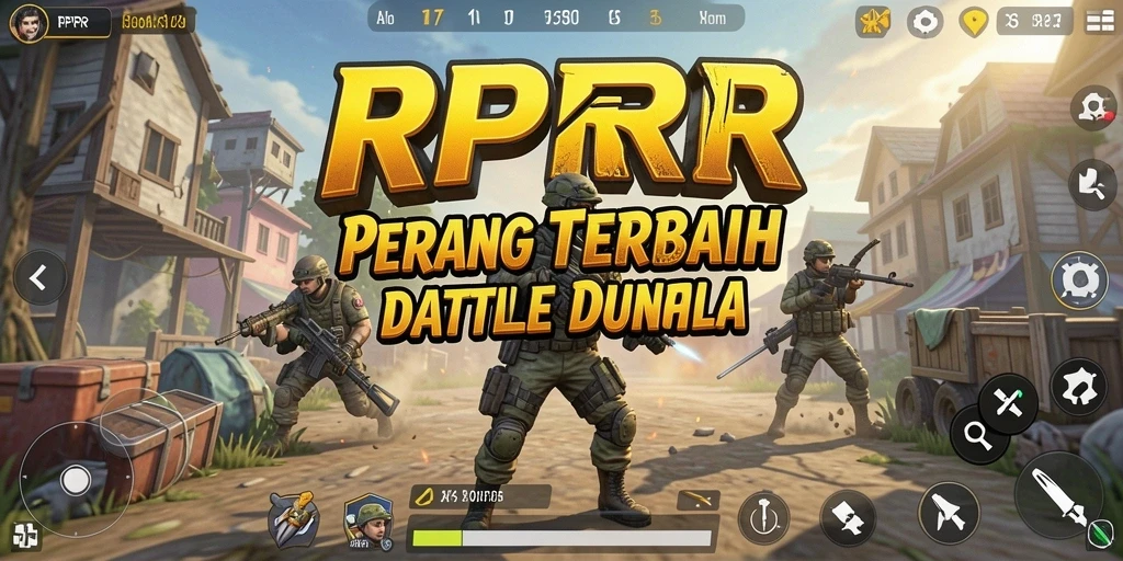 Tampilan gameplay seru RPRR dalam arena Battle Royale yang mendebarkan.