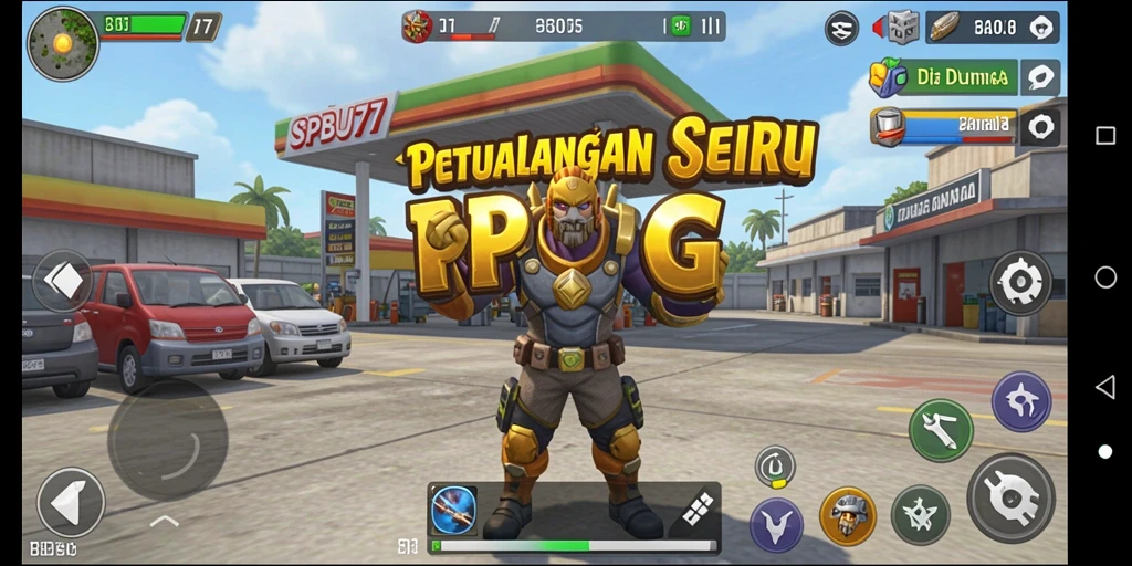 Screenshot menampilkan aksi seru dalam permainan RPG SPBU77.
