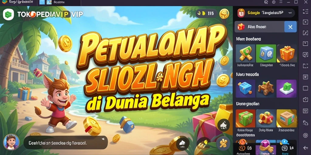 Tampilan utama gameplay TOKOPEDIAVIP yang penuh warna dan seru.