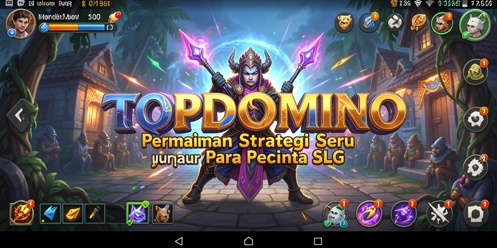 Screenshot menunjukkan aksi mendebarkan dalam gameplay SLG TOPDOMINO.