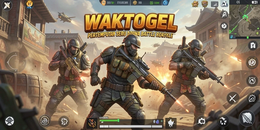 Tampilan dinamis pertempuran dalam gameplay WAKTOGEL.