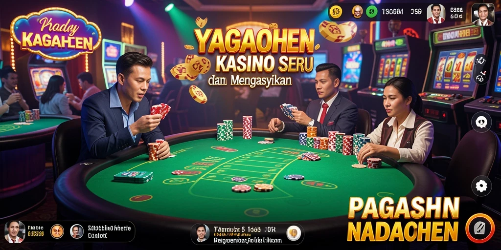 Screenshot gameplay seru dari YAGAOHEN yang menunjukkan suasana kasino.
