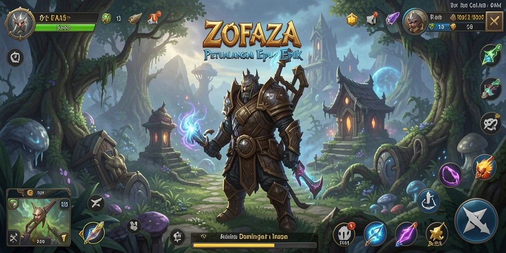 Gameplay ZOFAZA yang memukau dalam dunia RPG yang luas.